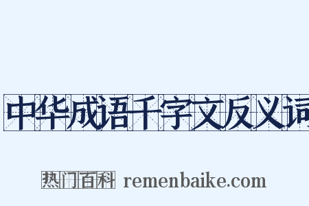 中华成语千字文反义词是什么意思的图片